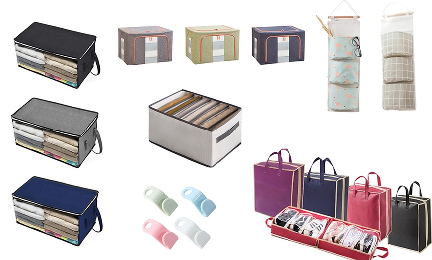 Image 1: Bedroom Storage Bundle for Clothes, Towels, Shoes and Accessories