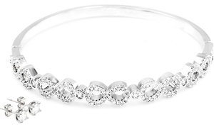 River Infinity Bangle and Earring Set with Crystals from Swarovski®