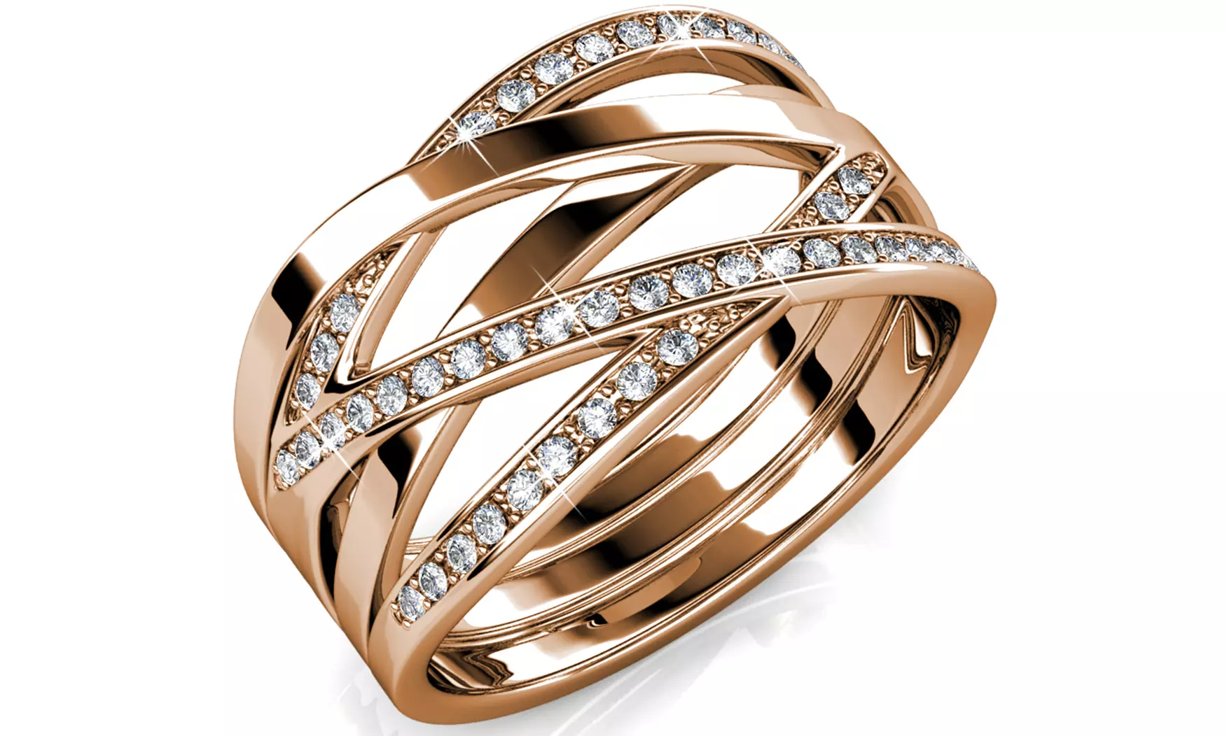 Criss-Cross Ring with Austrian Crystals