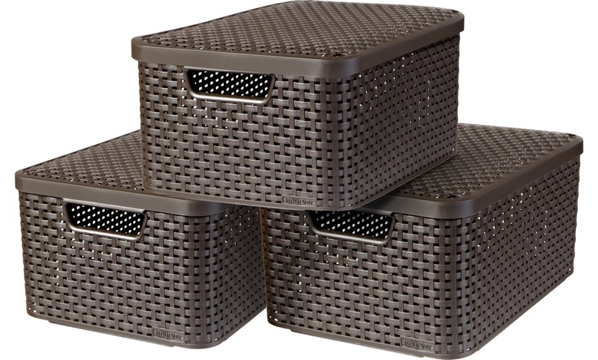 Image 3: Curver Rattan-Effect Baskets