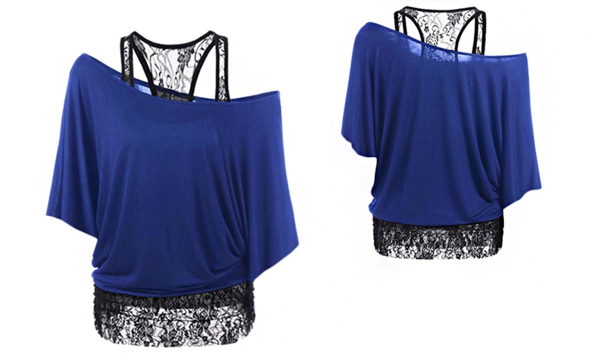 Image 3: Two-in-One Lace Tank Top