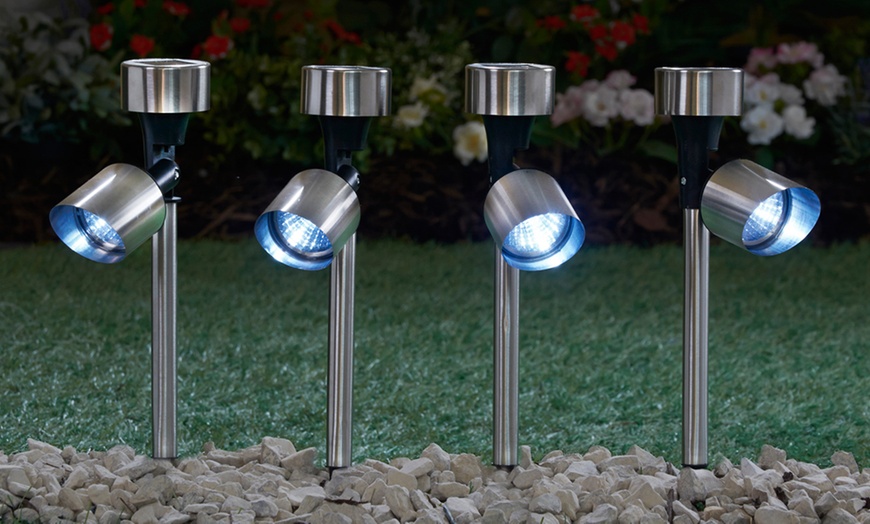 Image 2: Stainless Steel Solar Spotlights