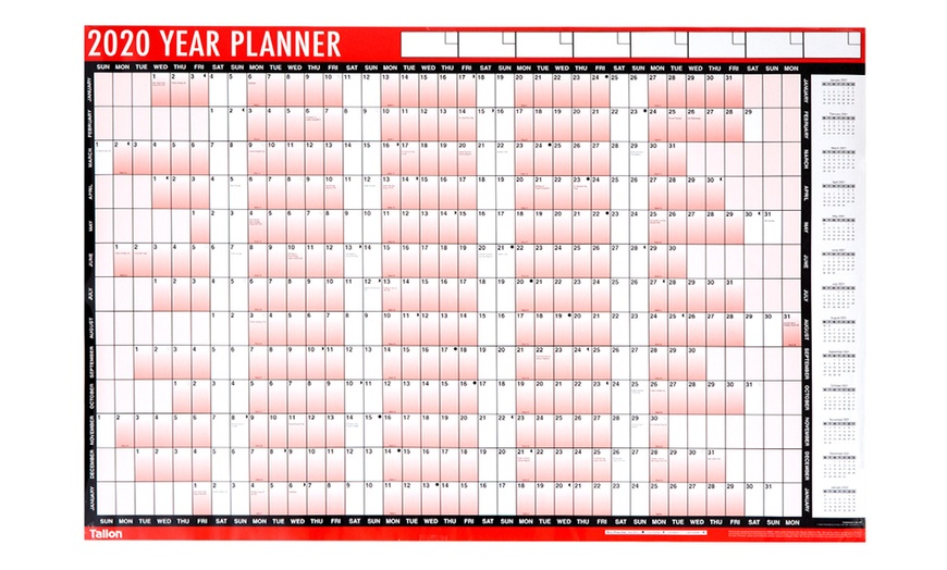 Image 2: 2020 Year Wall Planner