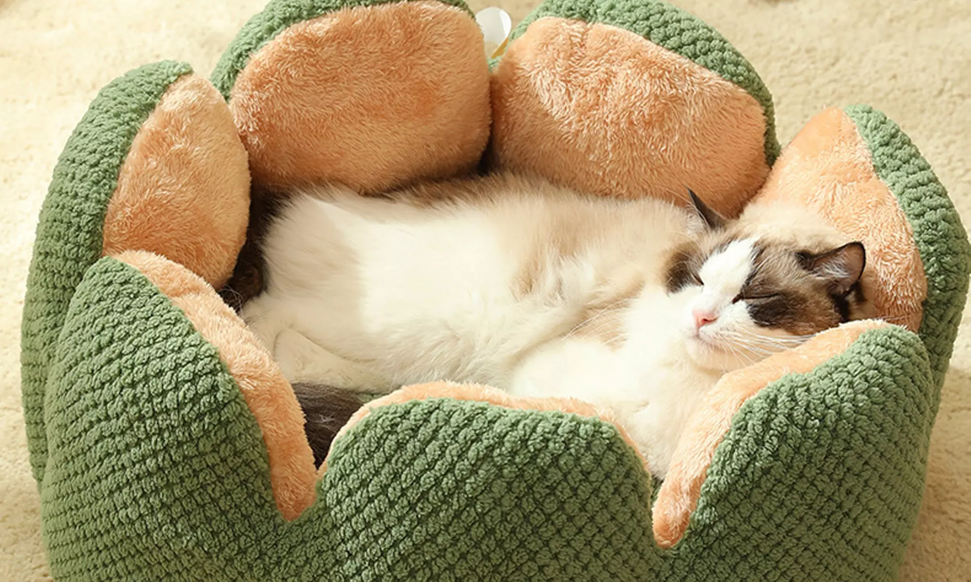 Pet Nesting Sleeping Bed - PETBED-WHT, PETBED-GRN, or PETBED-FROG