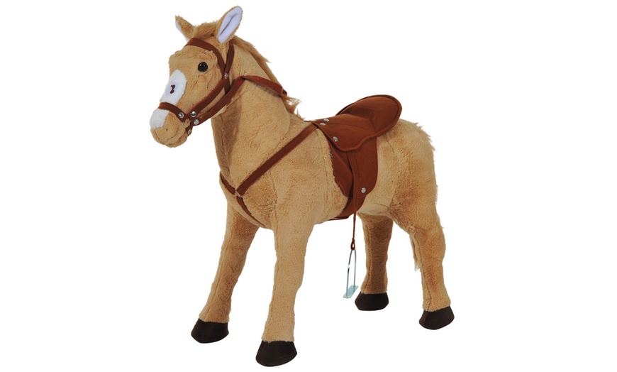 Image 8: Plush Sit-On Pony Toy