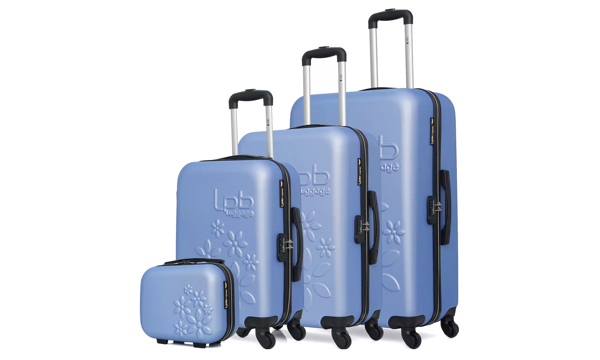 Ensemble de 3 valises emboîtables ELEONOR-C et trousse de toilette