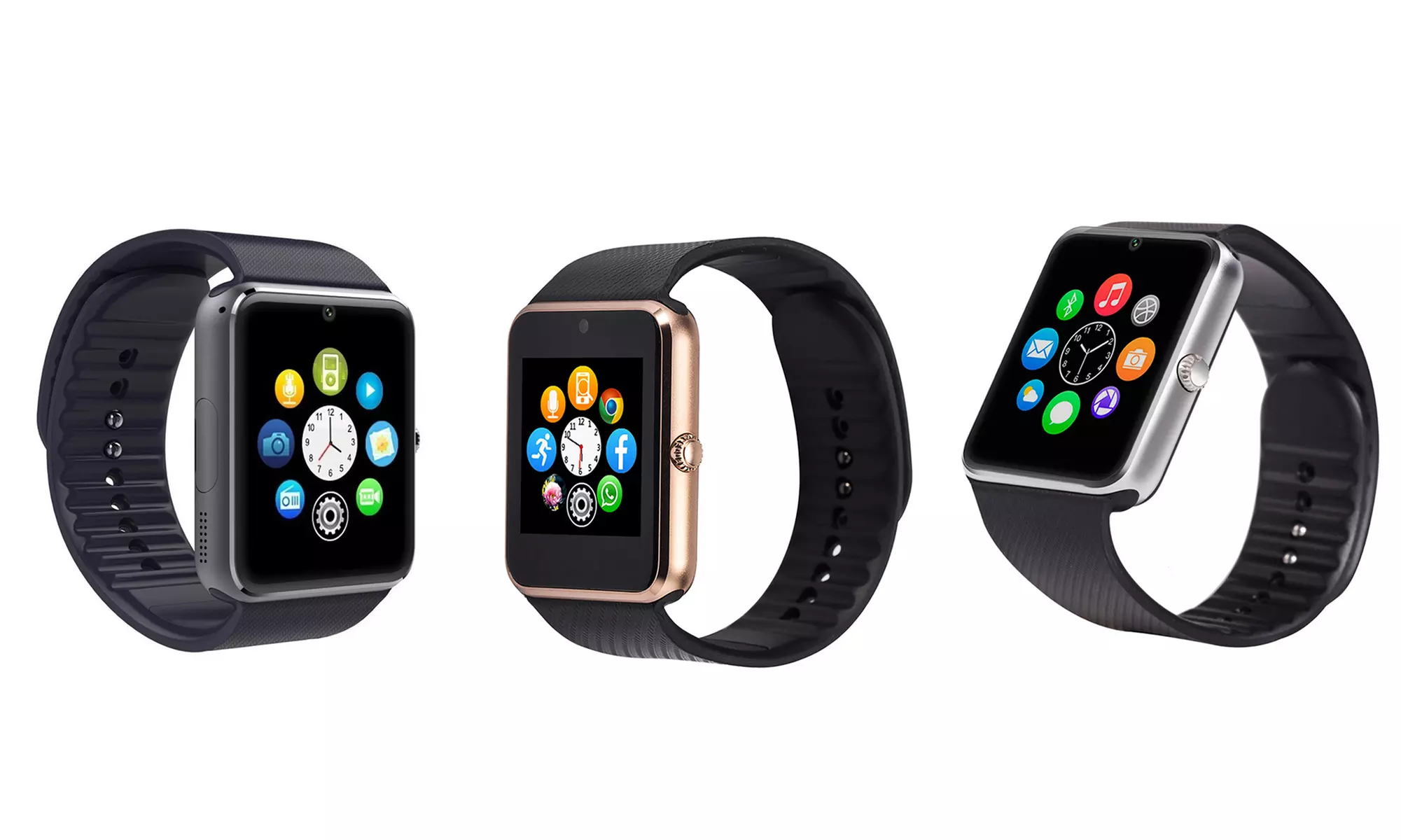 1x oder 2x Smartwatch Modell GT08 mit Kamera, Wecker, Kalender, Stoppuhr, Pedometer usw. in Silber, Schwarz oder Gold - Primary Image