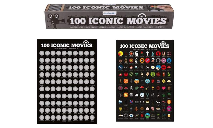 Image 2: Top 100 Iconic Movies Scratch Poster