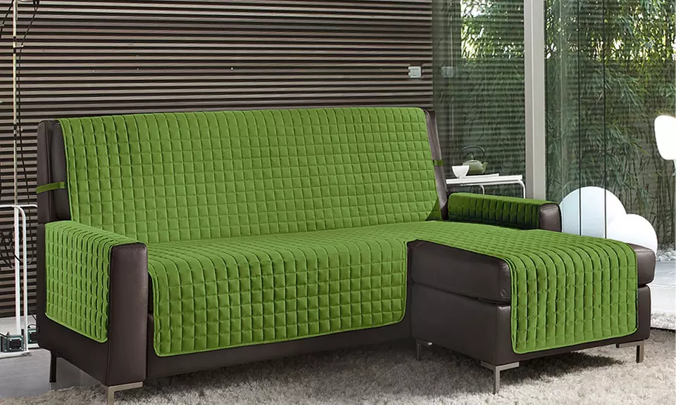 Gesteppter Sofabezug mit Halbinsel