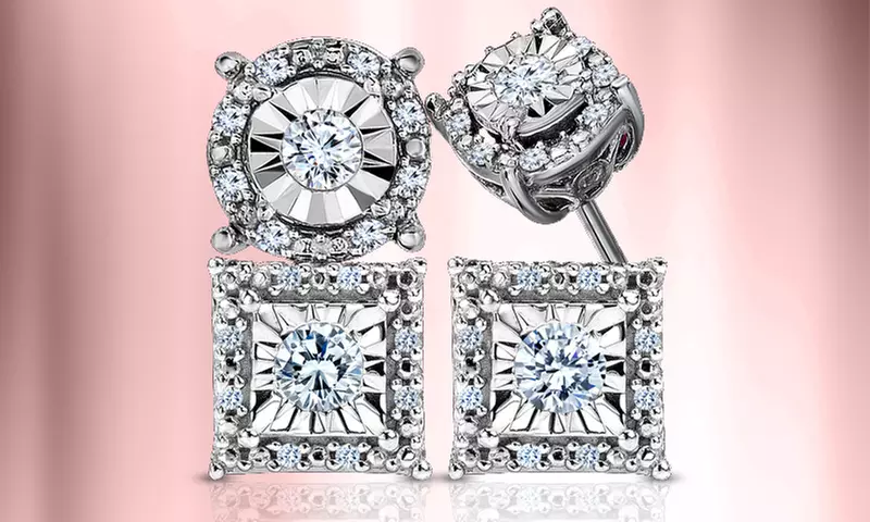 1/4 CTTW Diamond Stud Earrings in Sterling Silver - Primary Image