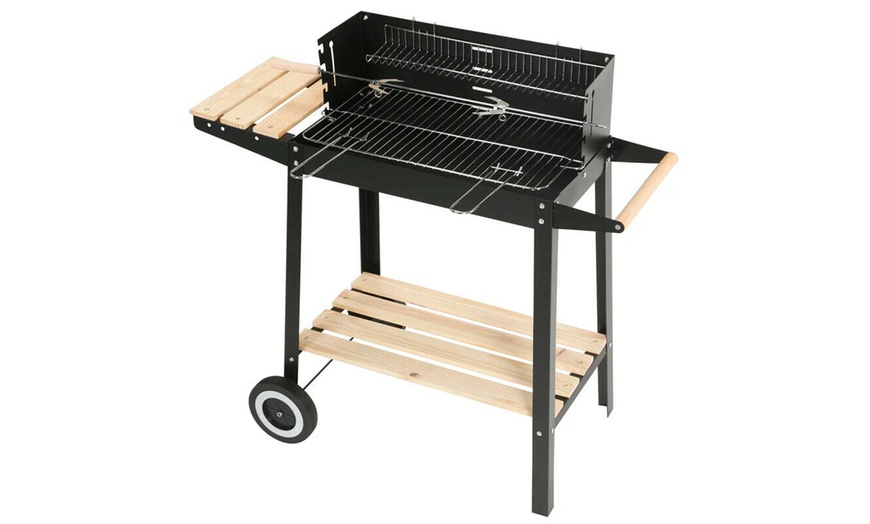 Image 1: Charcoal Barbecue Grill Trolley