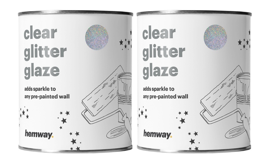 Image 6: Hemway Clear Glitter Paint Glaze