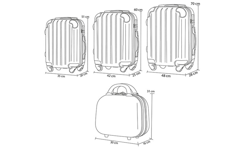 Image 9: Set di 3 valigie rigide da viaggio e beauty case Provitera