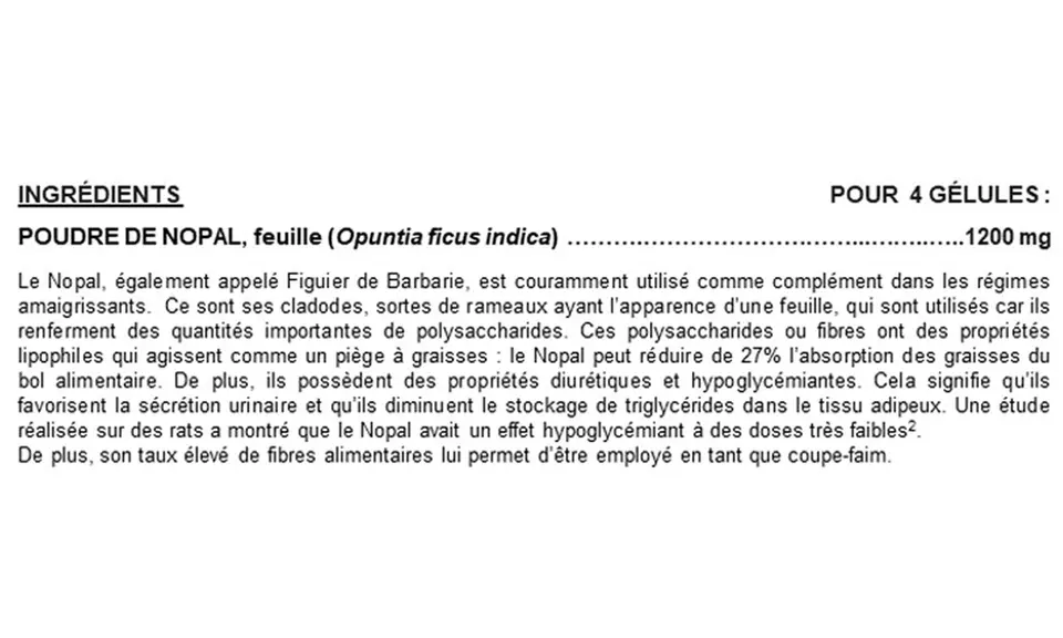 60, 120 ou 180 gélules de complément alimentaire au Nopal - Second Medium