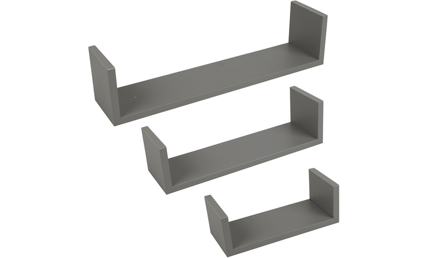 Image 14: U-Shaped Floating Shelf Unit