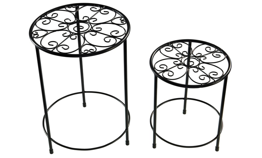 Image 3: Set of Two Metal Flower Stands