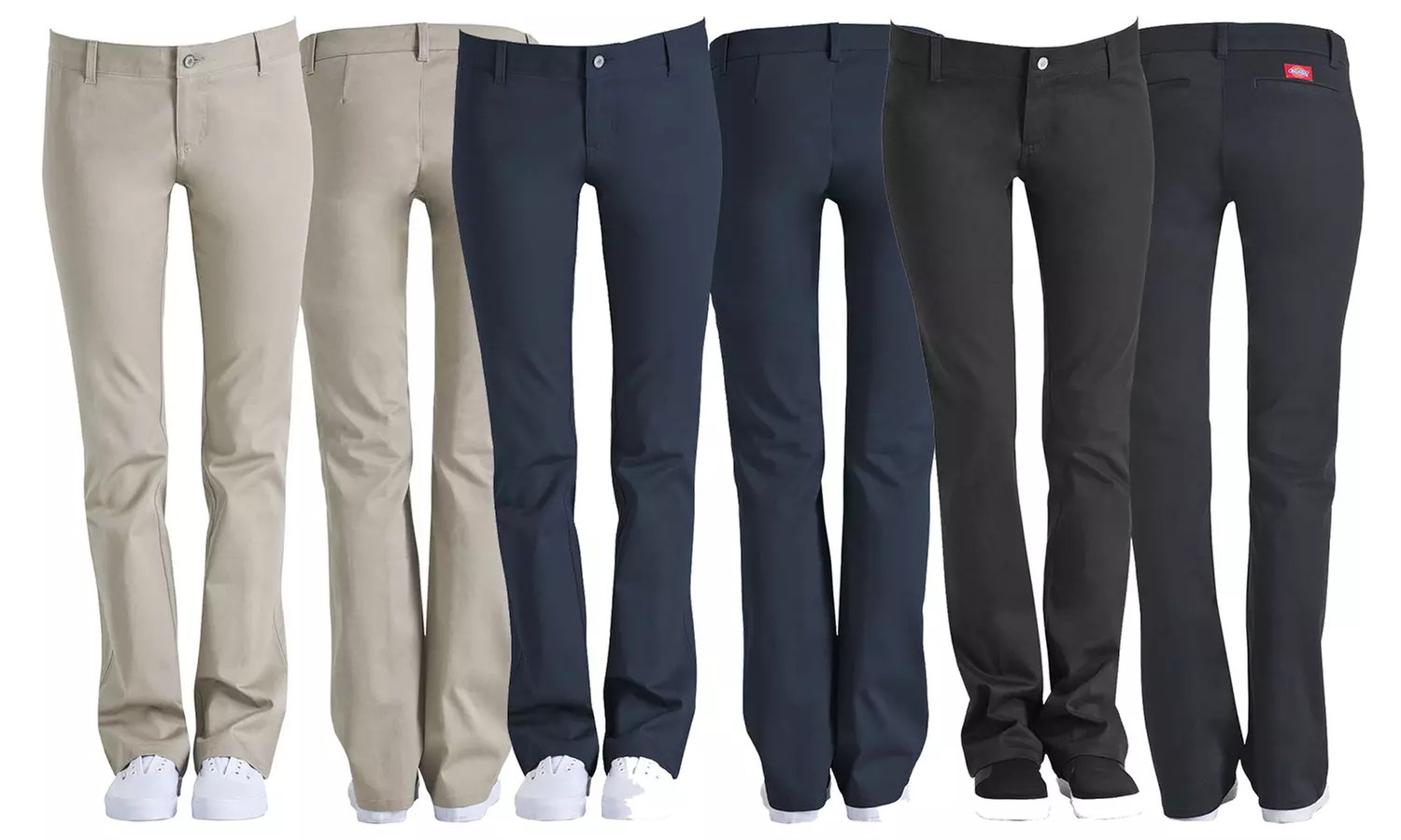 Dickies Girl Juniors' Worker Bootcut Pants. Multiple Styles Available - Primary Image