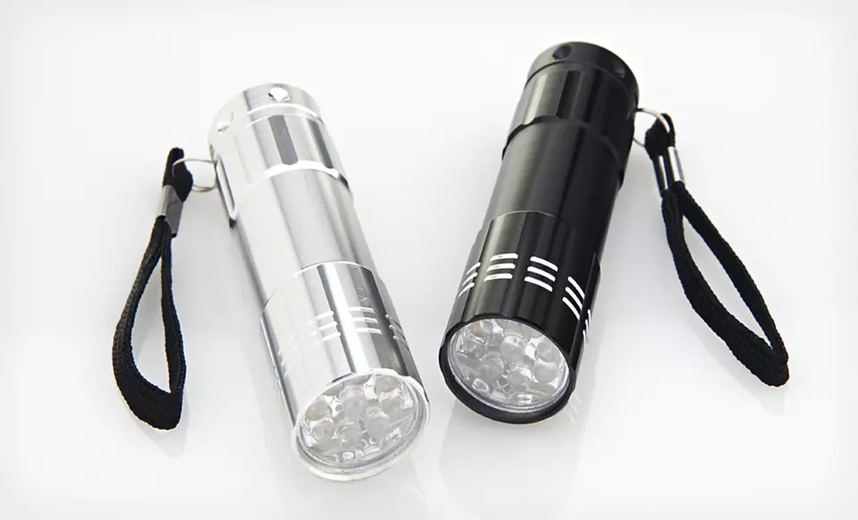 $3.99 for Two ThinkTank Technology Nine-LED Aluminum Flashlights ($20 List Price). Free Returns. - Primary Image