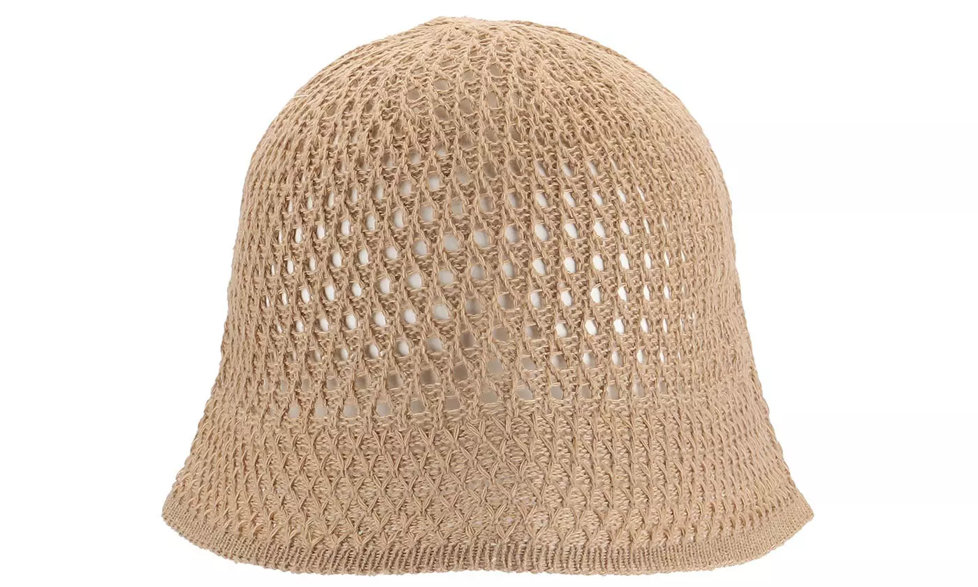 Women's Summer Knit Wide Brim Foldable Bucket Hat