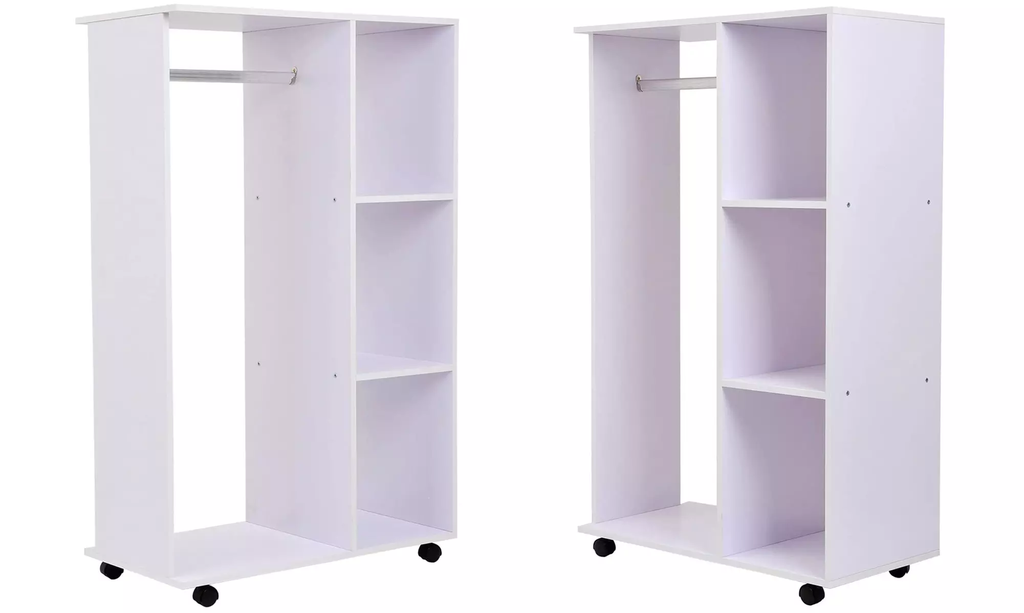 Homcom Open Wardrobe with Hanging Rail and Storage Shelves