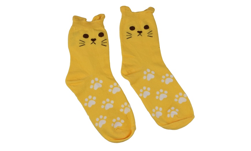 Image 5: Women's Cat Paw Socks Five-Pack