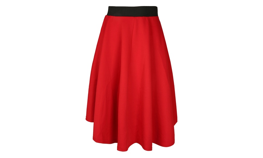 Image 9: Oops High-Low Hem Skater Skirt