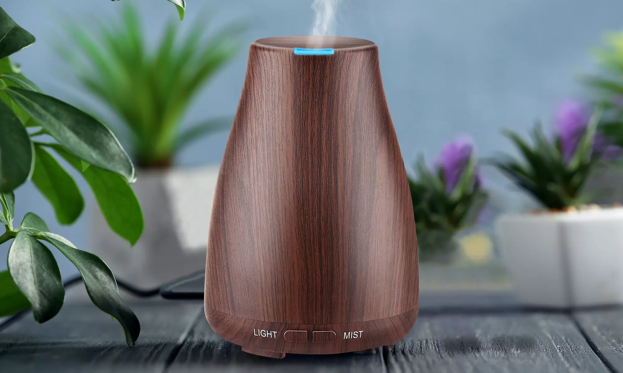 Aesthetics Ultrasonic Wood-Finish  Aroma Diffuser with Optional Oils