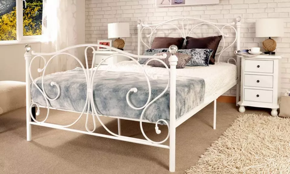 Crystal Bed Frame with Optional Mattress - Primary Image