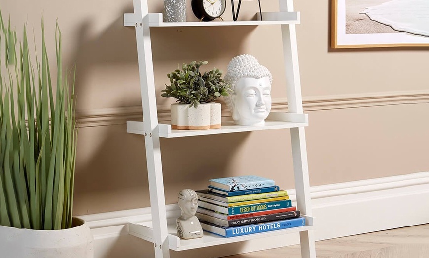 Image 5: Three or Five Tier Storage Ladder Shelves