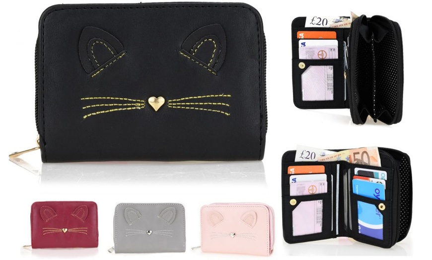 Image 1: Multi-Compartment Cat Wallet