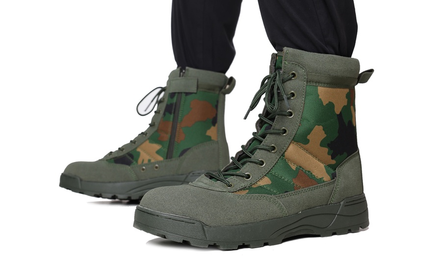 Image 2: MIG Camo Tactical Army Combat Boots