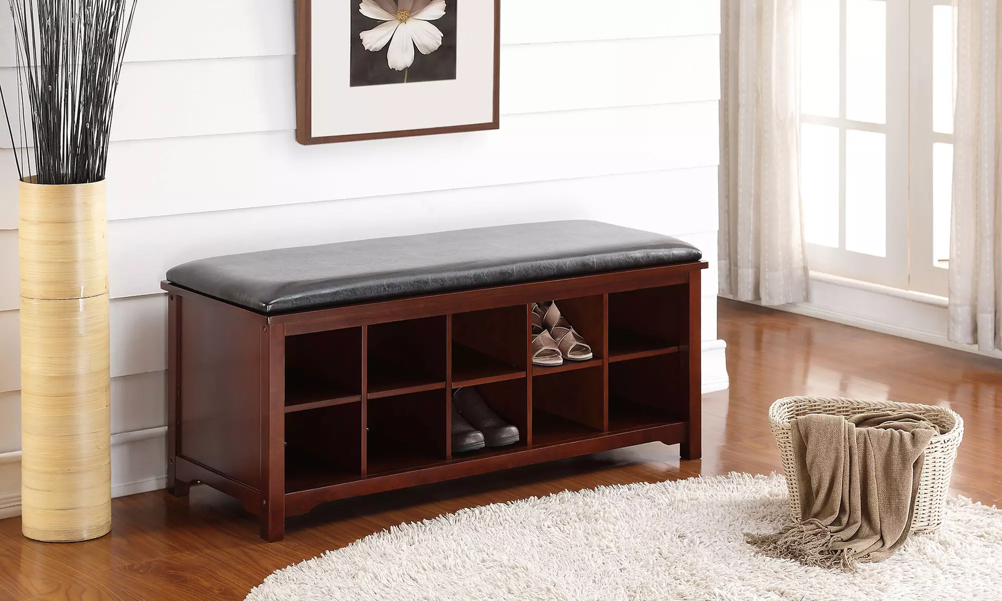 Logan Dark-Walnut Bench - Primary Image