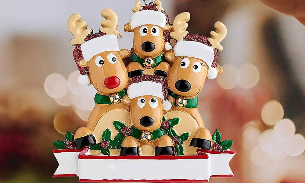 1x, 2x oder 3x beschreibbare Weihnachtbaum-Deko mit Rentier-Motiv