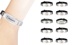 Stainless Steel Medical ID Warning Bracelet