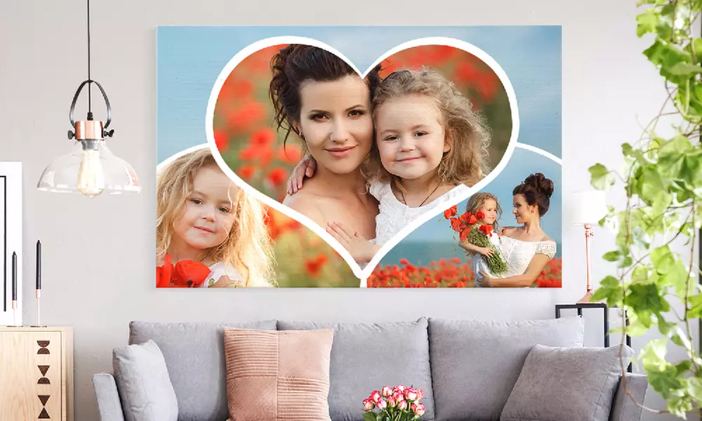 Une toile avec un collage photo personnalisé Printerpix