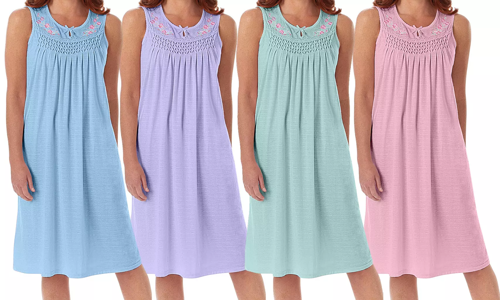 EZI Women's Cotton Sleeveless Nightgowns (Plus Sizes Available) - Primary Image