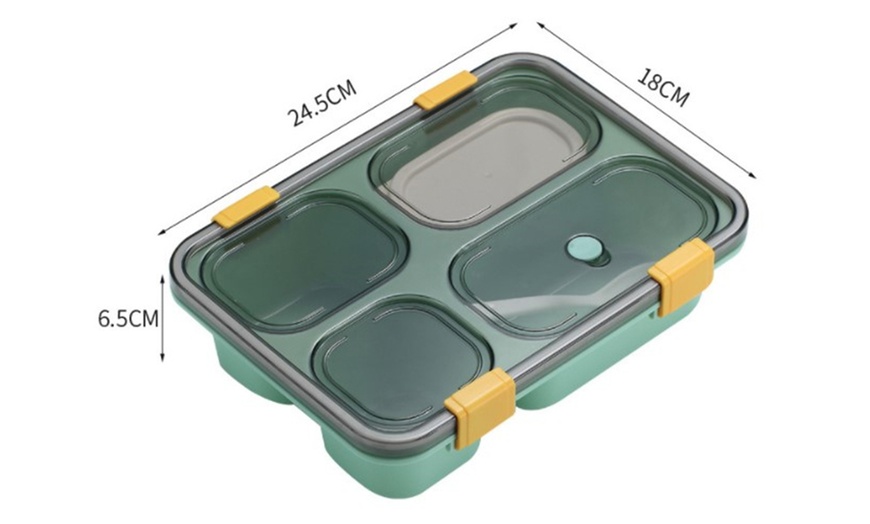 Image 8: Portable Microwaveable Lunch Box with Cutlery