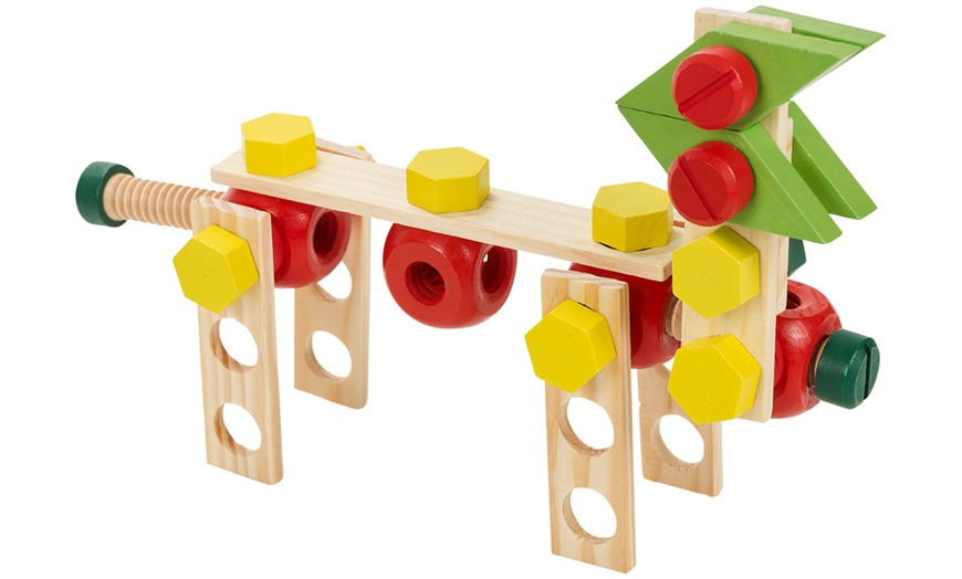 Image 5: 120-Piece Wooden Construction Set