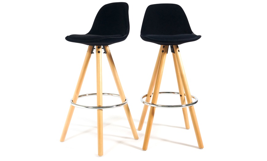 Image 8: Barcelona Retro-Style Bar Stool Two-Piece Set