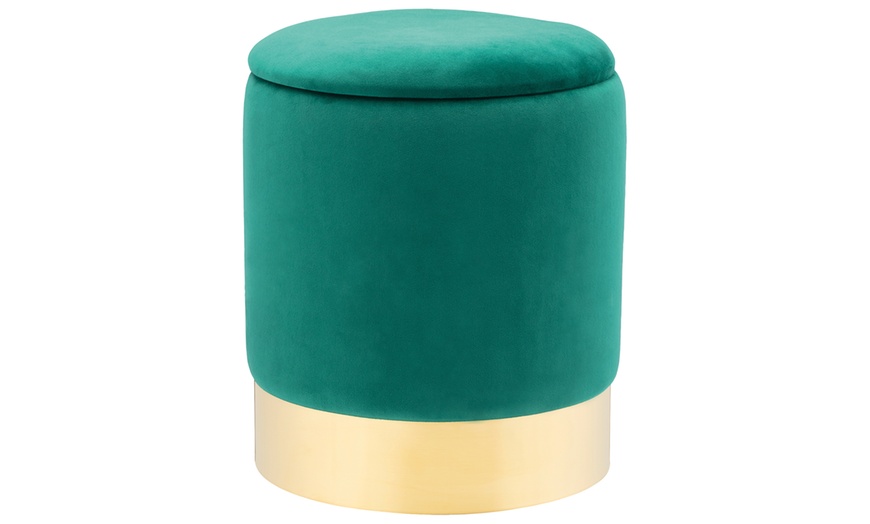 Image 16: Velvet Ottoman Storage Stool