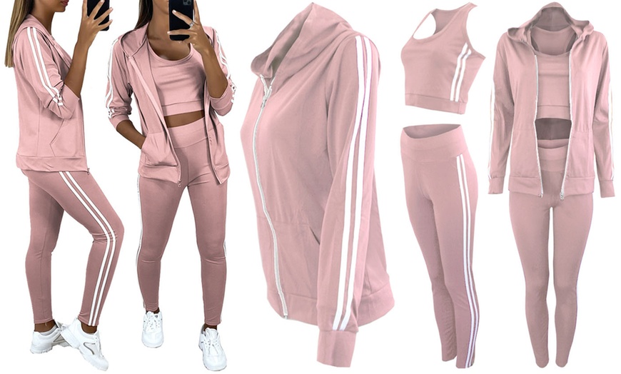 Image 7: Women's Three-Piece Gym Suit