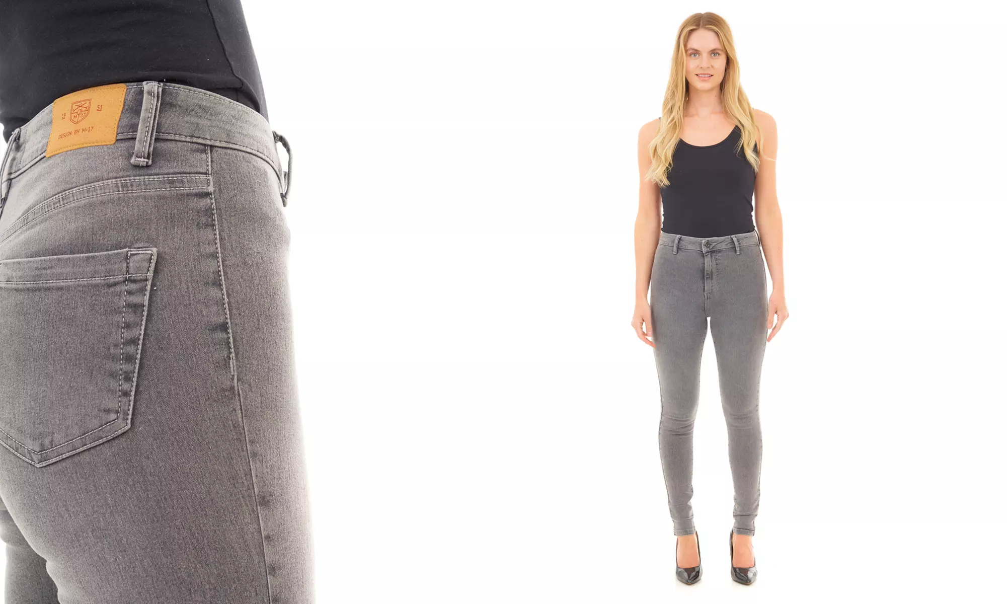 High-Waisted Skinny Fit Denim Jeans