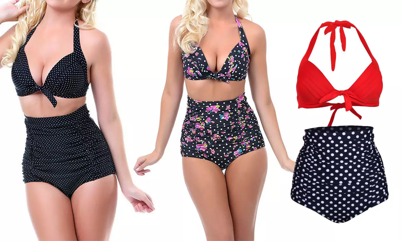 High Waist, Push-up Vintage-Bikini in der Farbe und Größe nach Wahl - Primary Image