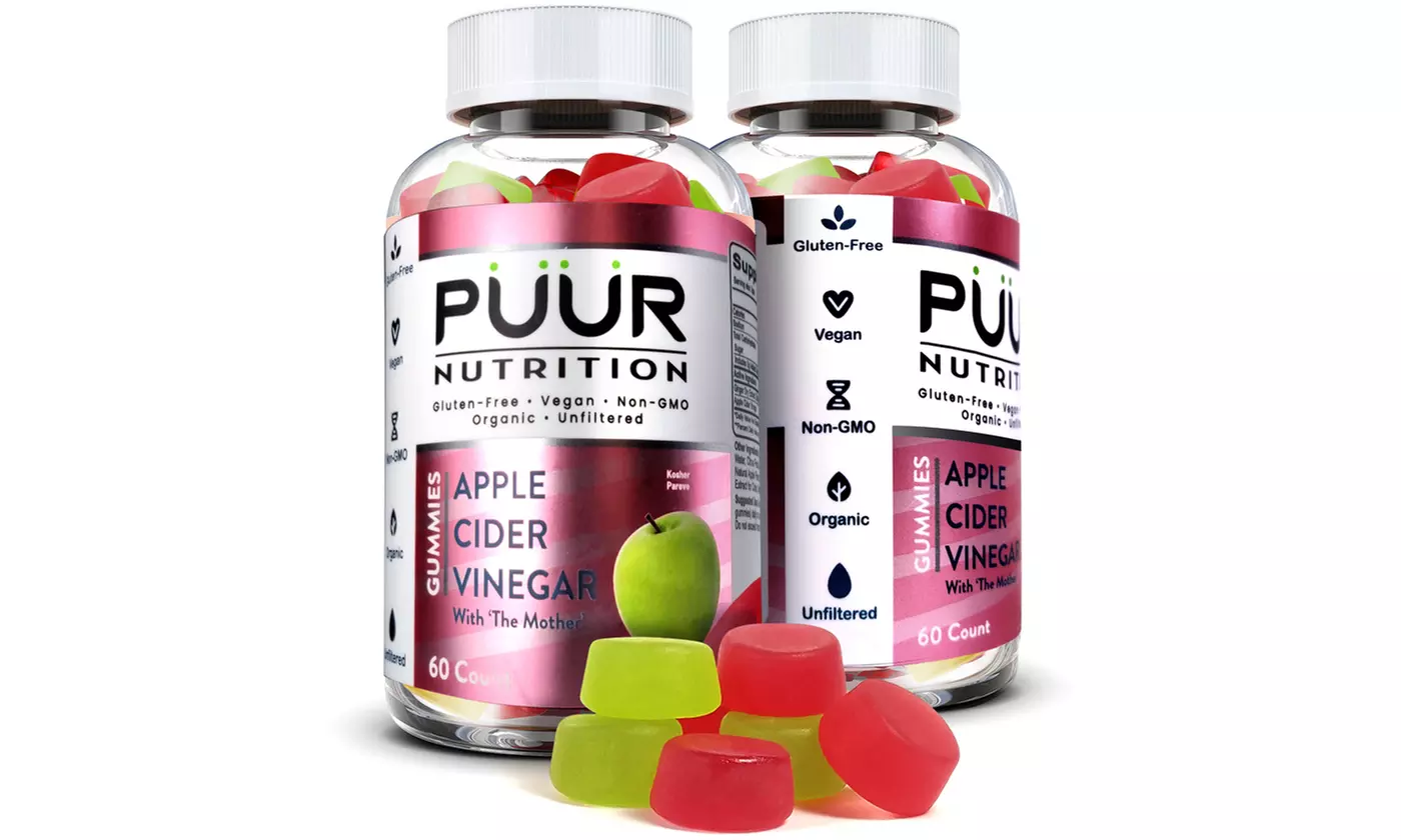 CBD Gummies with Apple Cider Vinegar from PuurCBD (60-Count) - Second Medium