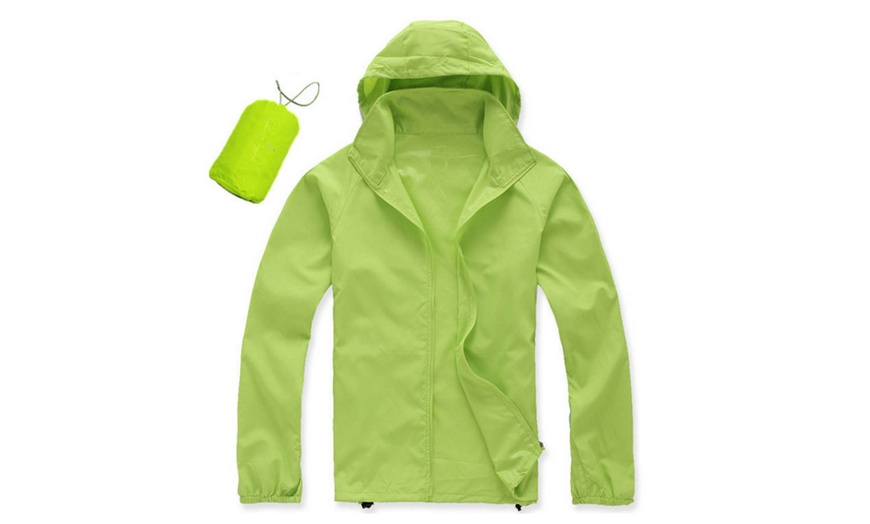 Image 6: Fold-Away Hooded Rain Jacket