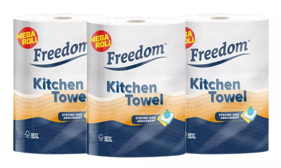 Up to 18 Jumbo Rolls of Freedom Kitchen Towels - Second Medium