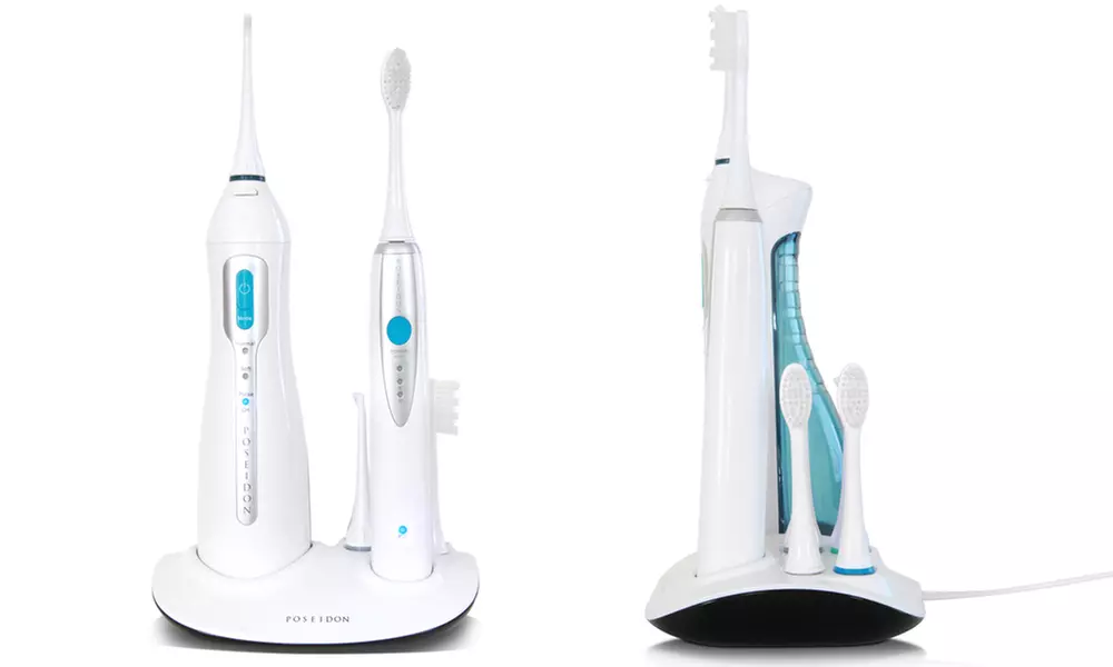 Poseidon Oral Irrigator and Sonic Toothbrush Inductive Charging Combo Set (9-Piece) - Primary Image