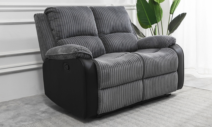 Image 7: Jumbo Cord Fabric Recliner