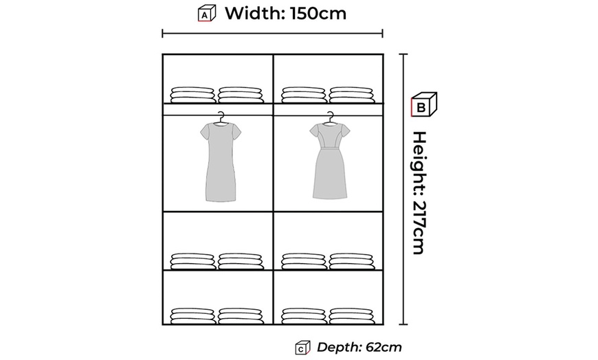 Image 6: Lauren Modern Sliding Door Wardrobe