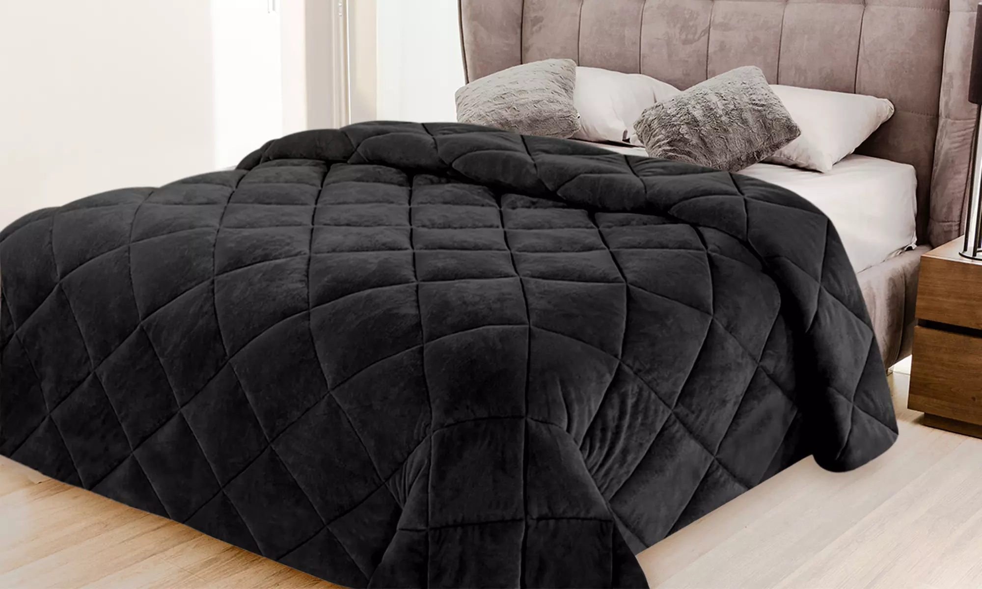 Trapunta matrimoniale in velluto Made in Italy